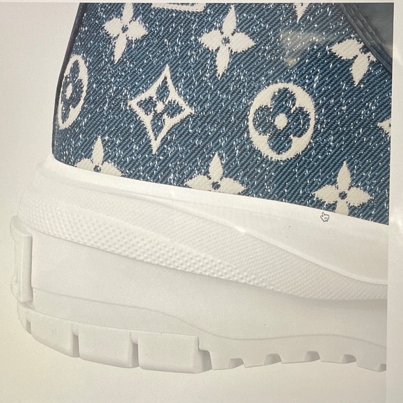 Monogram Louis Vuitton Denim Boot Sneakers - Picture 3 of 6